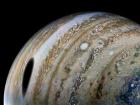 “朱诺号”传回新画面：木卫三在木星上形成巨大黑色投影
